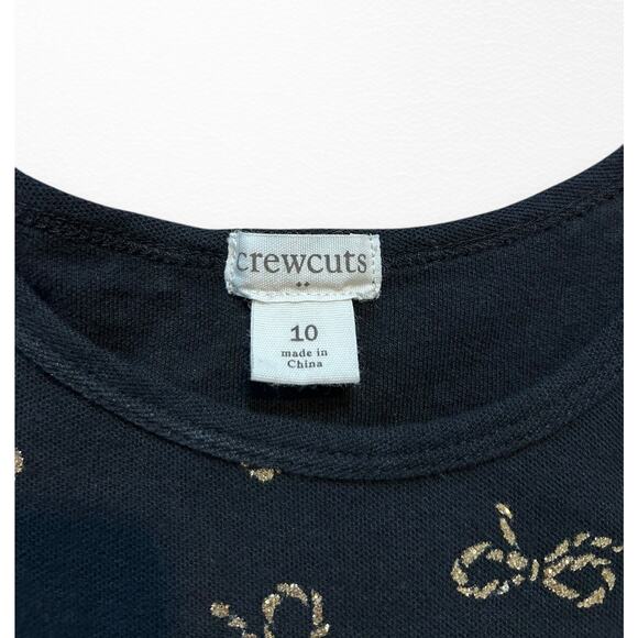 Crewcuts Metallic Bow Print Dress, Size 10 - Picture 2 of 4